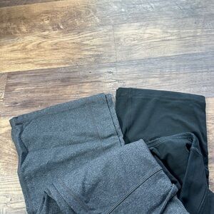 Athleta Leggings Pair in Black and Charcoal Heather